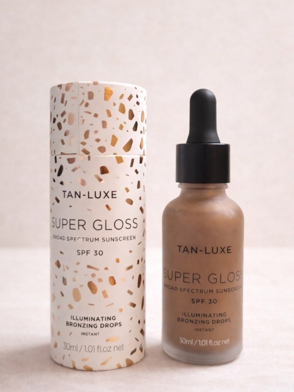 Tan-Luxe Super Gloss SPF 30 Bronzing Drops – Illuminating Glow 30ml NIB